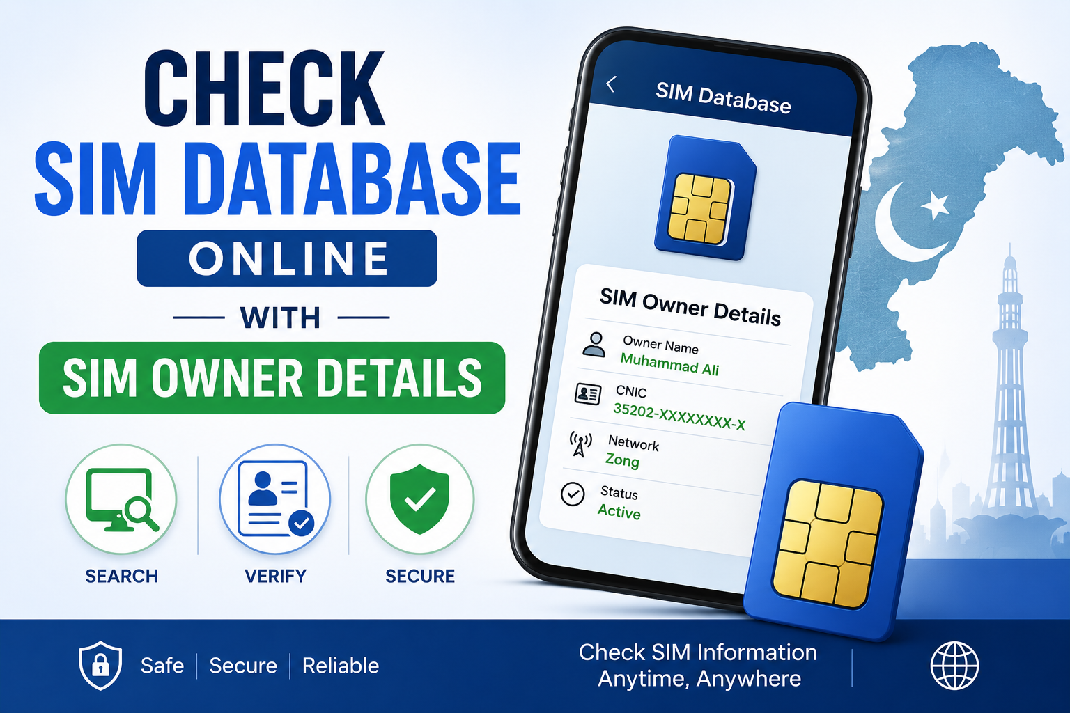 SIM Database Online with SIM Owner Details in Pakistan on One Click
